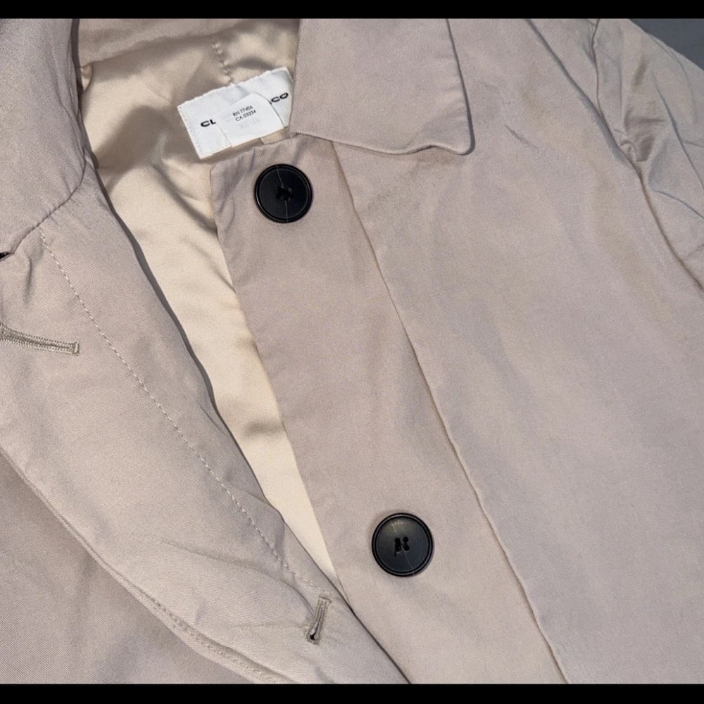 Club Monaco Womens Pale Pink Beige Long Sleeve Trench Coat XS - Picture 6 of 16